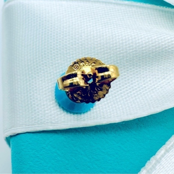 Tiffany & Co. 18k Gold Turquoise One Carat Faceted Earrings with Packaging - Picture 7 of 12